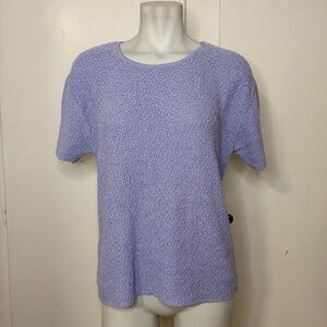 Vintage 80s Studio JPR Periwinkle Short Sleeve Knit Sweater Top